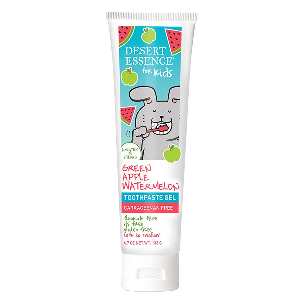 Desert Essence Green Apple & Watermelon Fluoride-Free Kids Gel Toothpaste 133g