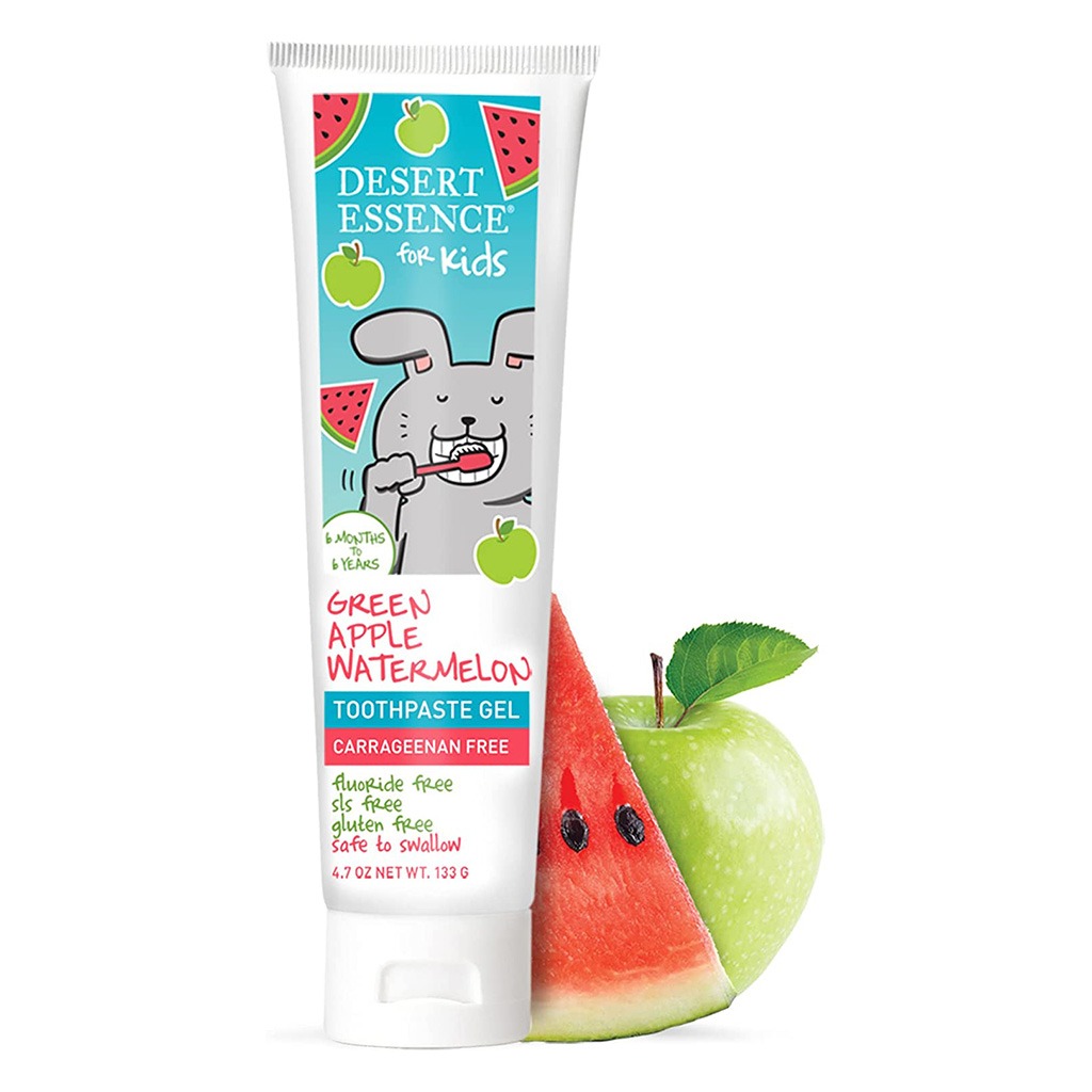 Desert Essence Green Apple & Watermelon Fluoride-Free Kids Gel Toothpaste 133g
