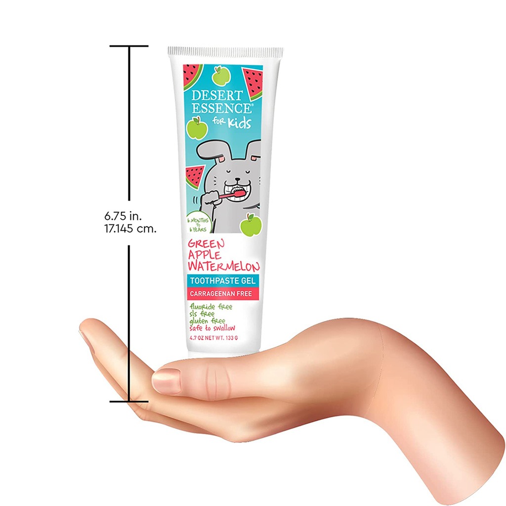 Desert Essence Green Apple & Watermelon Fluoride-Free Kids Gel Toothpaste 133g