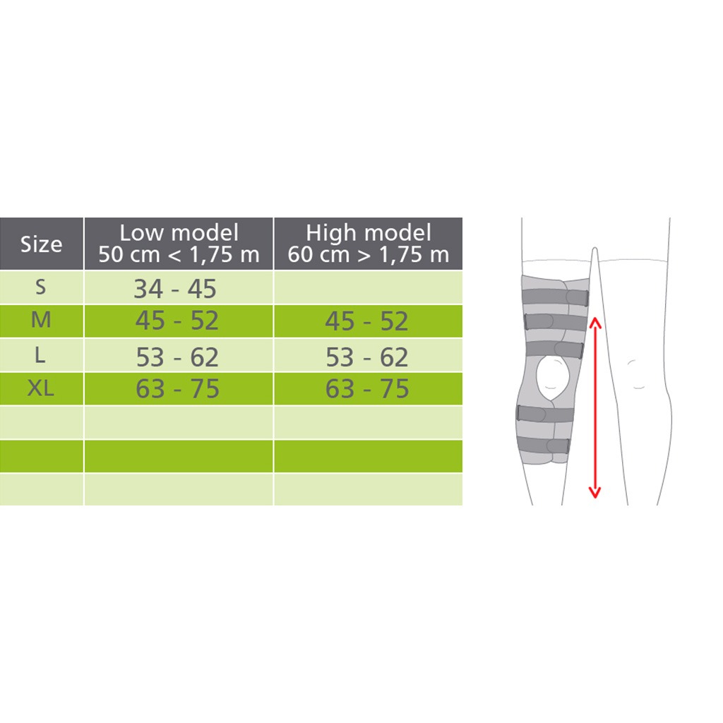 Thuasne Ligaflex Three Pannel Immo 0° Knee Immobilizer Small With Height 50 cm 