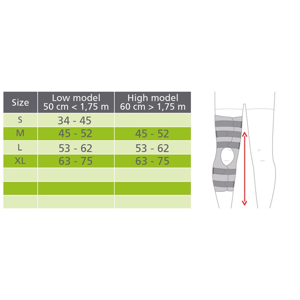 Thuasne Ligaflex Three Pannel Immo 0° Knee Immobilizer Medium With Height 60 cm