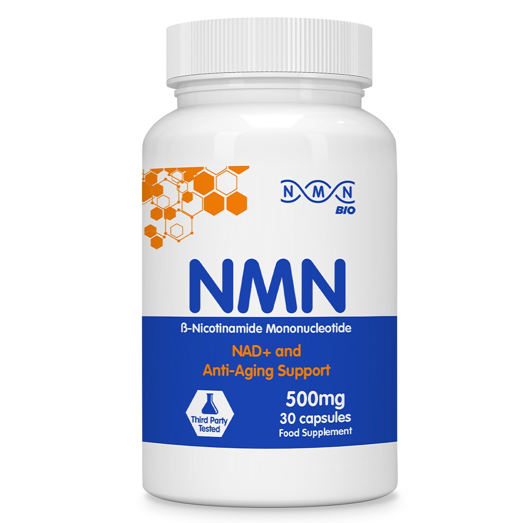 NMN Bio Beta Nicotinamide Mononucleotide 500mg Capsules For Anti-aging Support, Pack of 30's