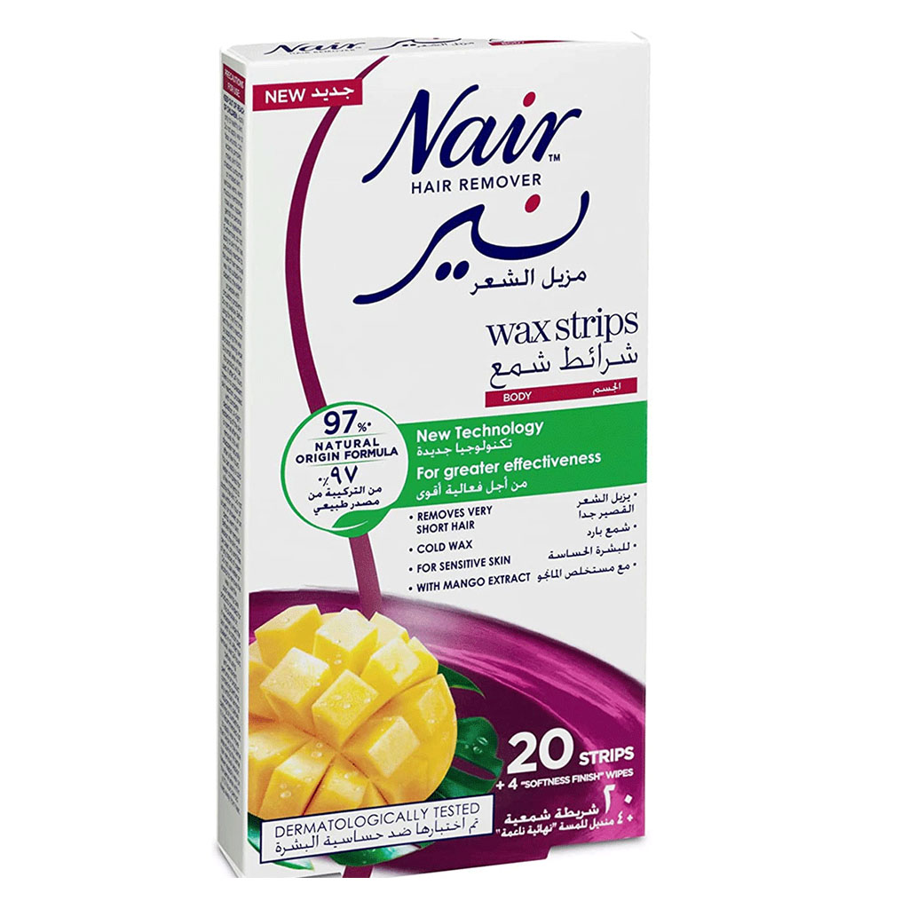 Nair Hair Remover Body Wax Strips With Mango Extracts, Pack of 20's