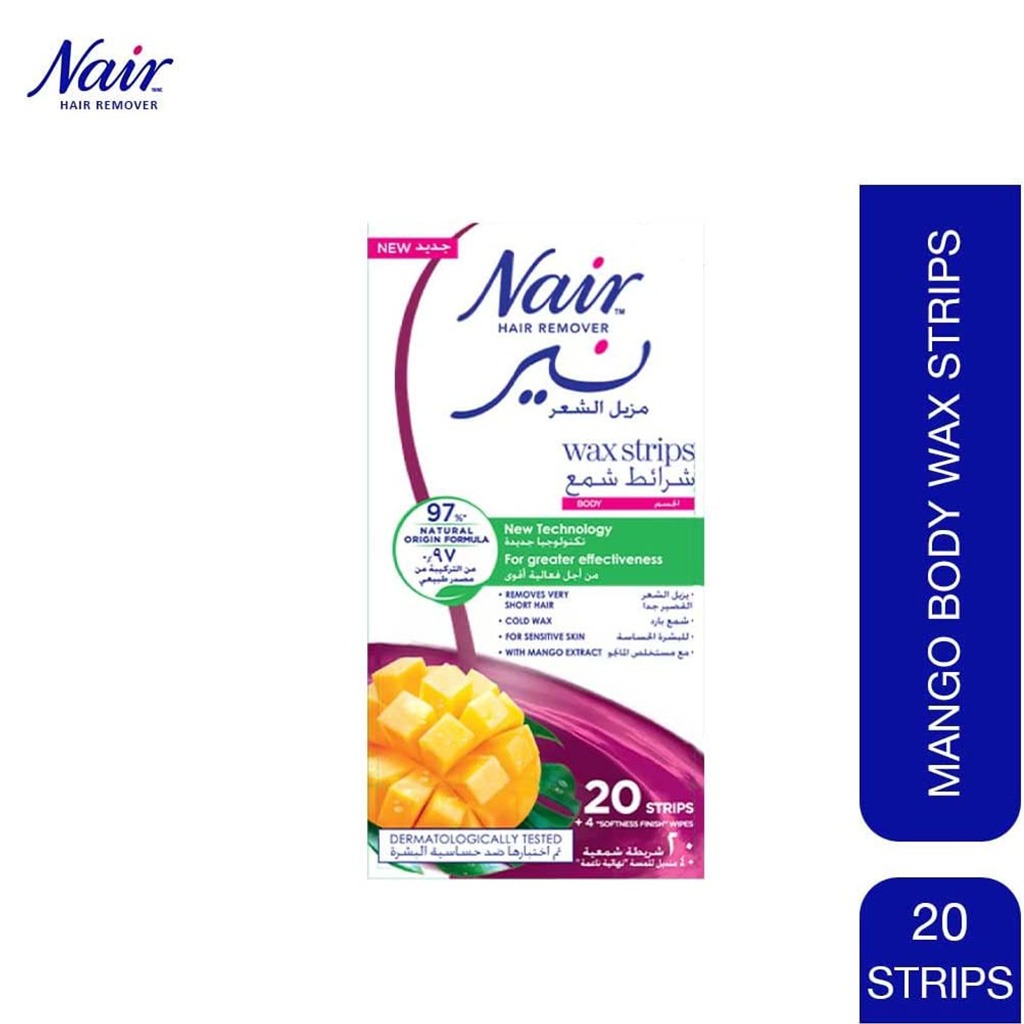 Nair Hair Remover Body Wax Strips With Mango Extracts, Pack of 20's