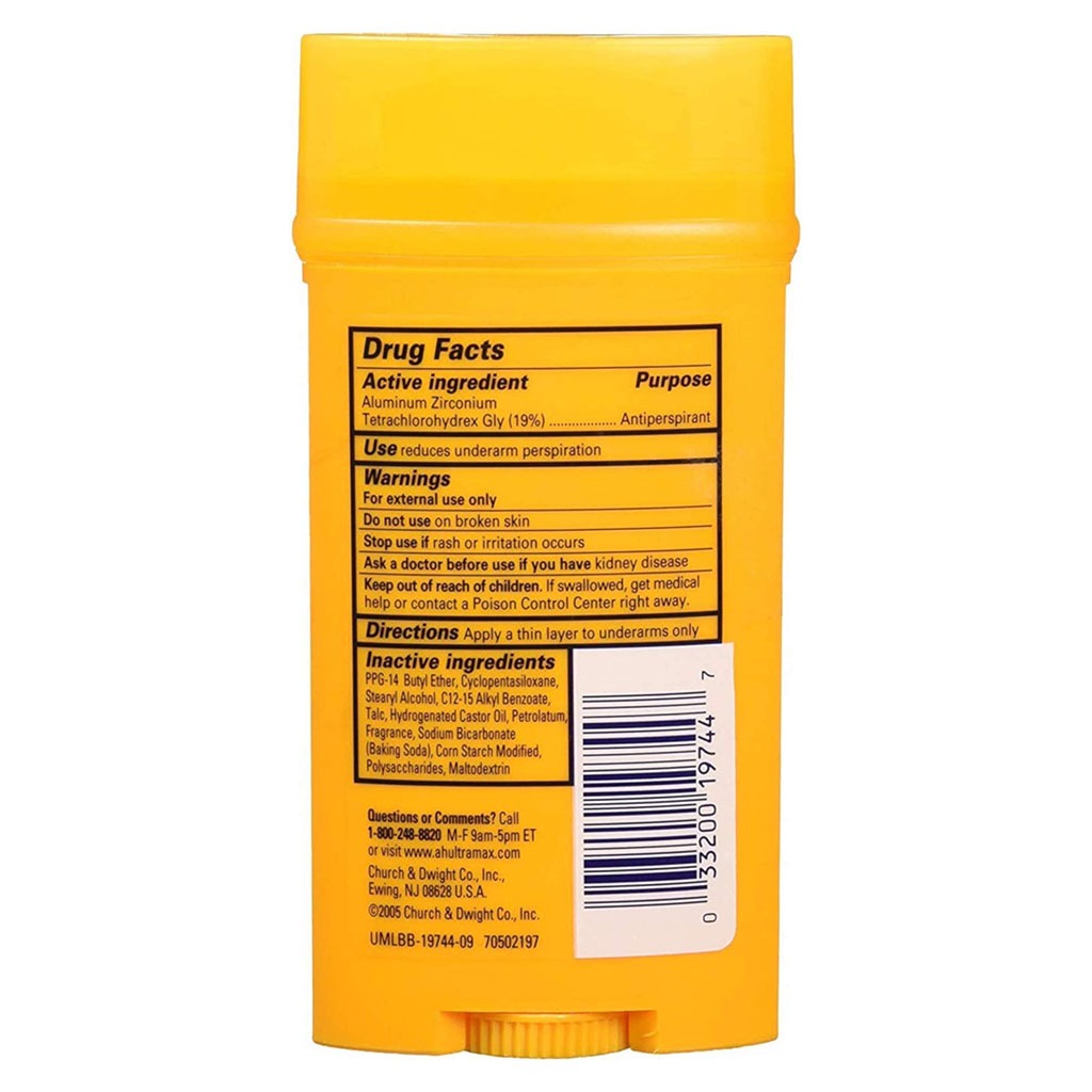 Arm & Hammer UltraMax Solid 48H Antiperspirant Deodorant Stick, Active Sport 73g