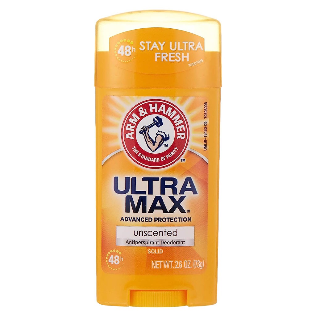 Arm & Hammer UltraMax Solid 48H Antiperspirant Deodorant Stick, Unscented 73g