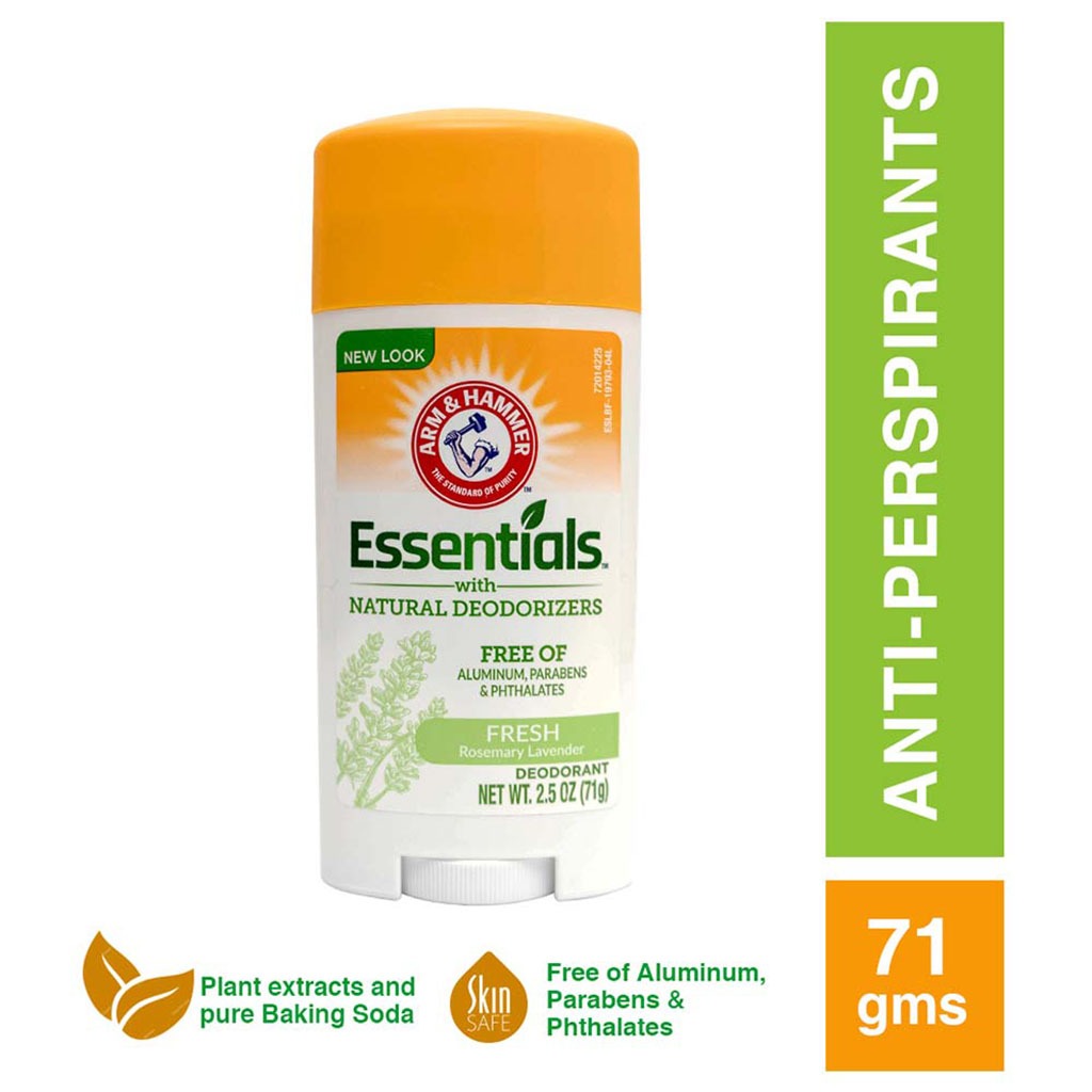 Arm & Hammer Essentials Solid Aluminium Free Deodorant With Natural Deodorizers, Fresh 71g