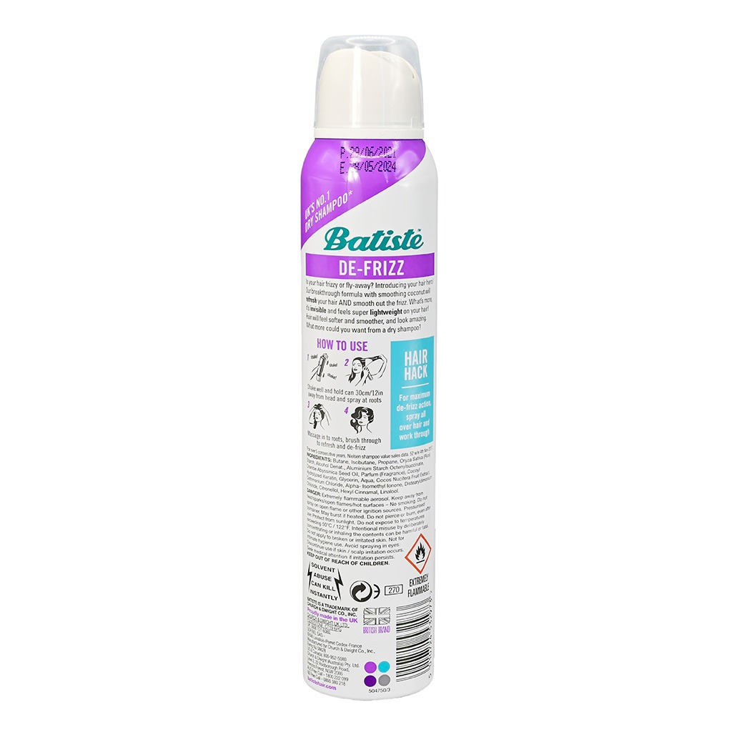Batiste Instant Hair Refresh Dry Shampoo De-Frizz 200ml