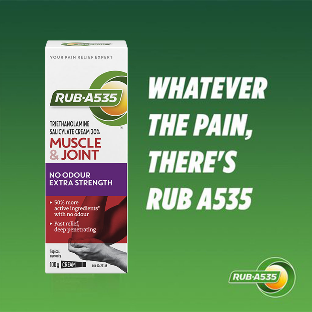 Rub.A535 Extra Strength No Odour Cream For Muscle and Joint Pain Relief 100g
