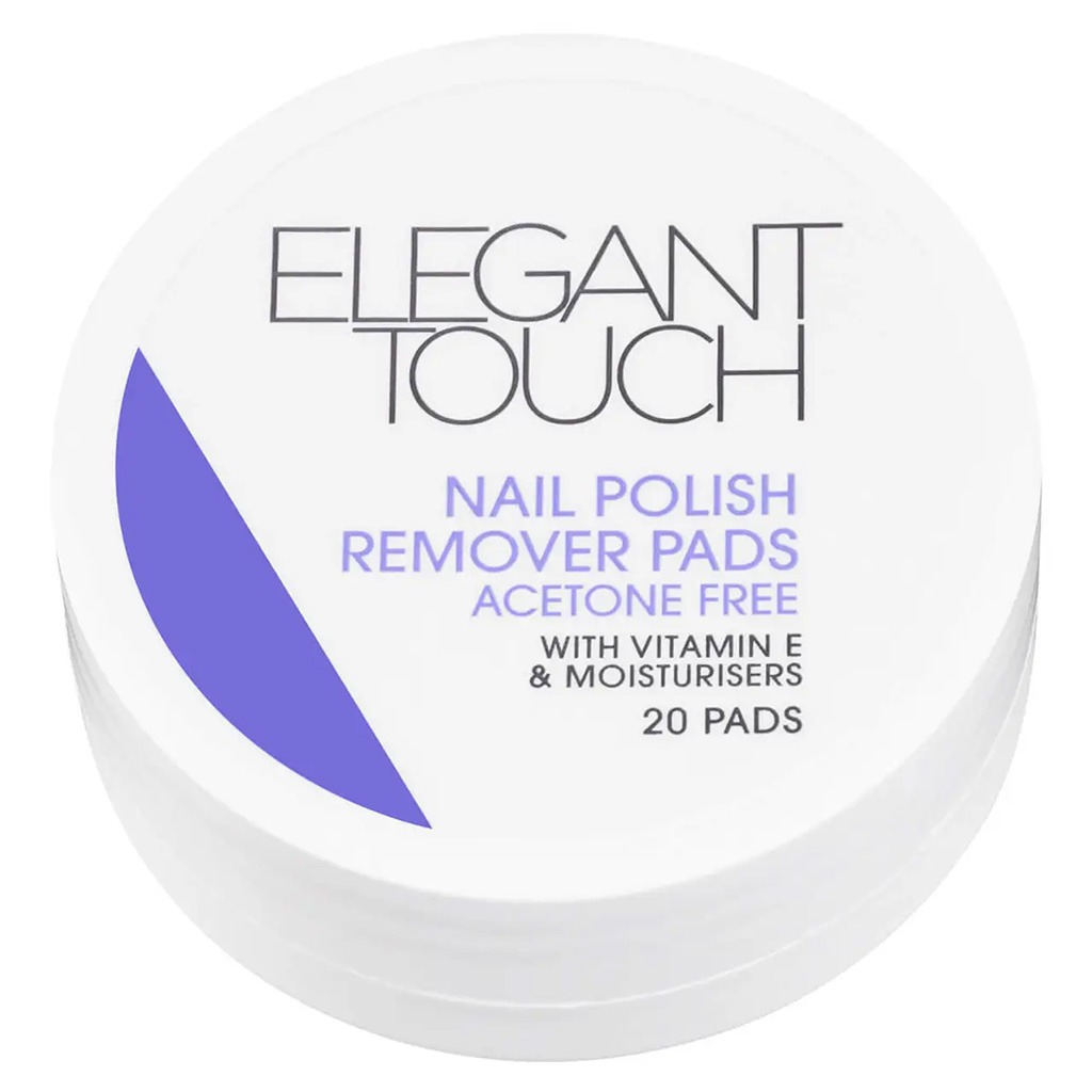 Elegant Touch Acetone Free Nail Polish Remover Pads, Pack of 20's