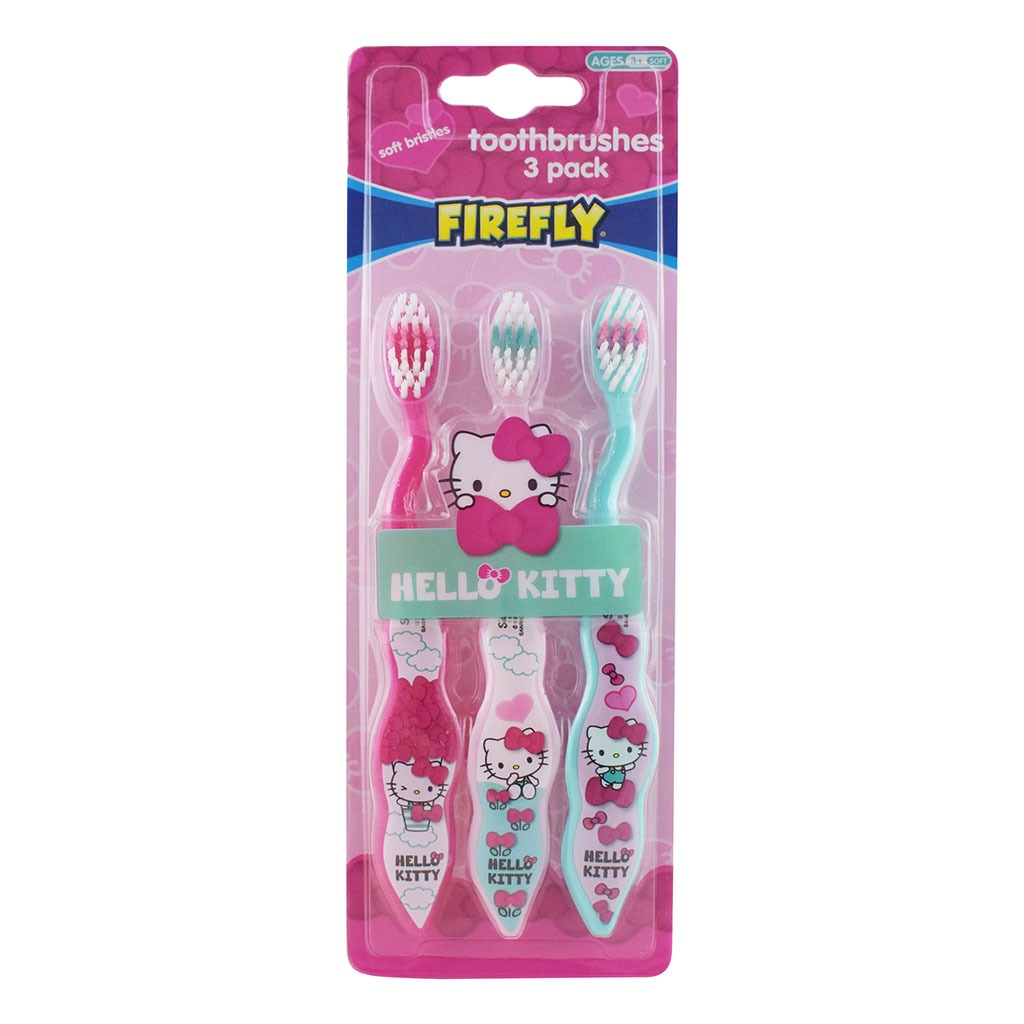 Firefly Hello Kitty Toothbrushes For 3+ Year Kids, Pack of 3's