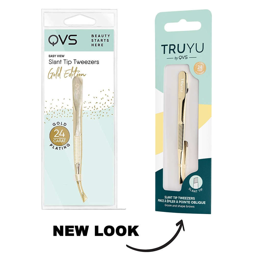 QVS Truyu Gold Plated Slant Tip Tweezer, Pack of 1's