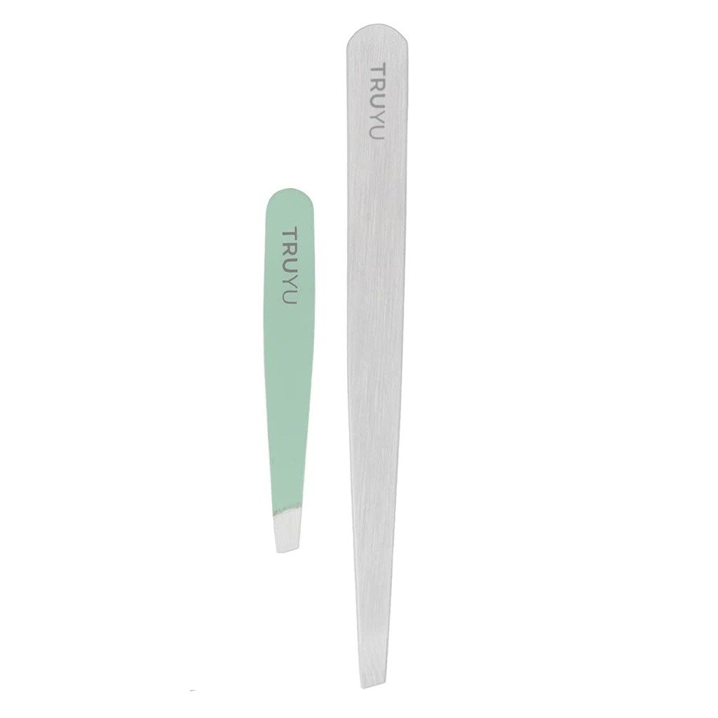 QVS Truyu Slant Tip Tweezer + Micro Tweezer, Tweezer Kit Pack of 2's