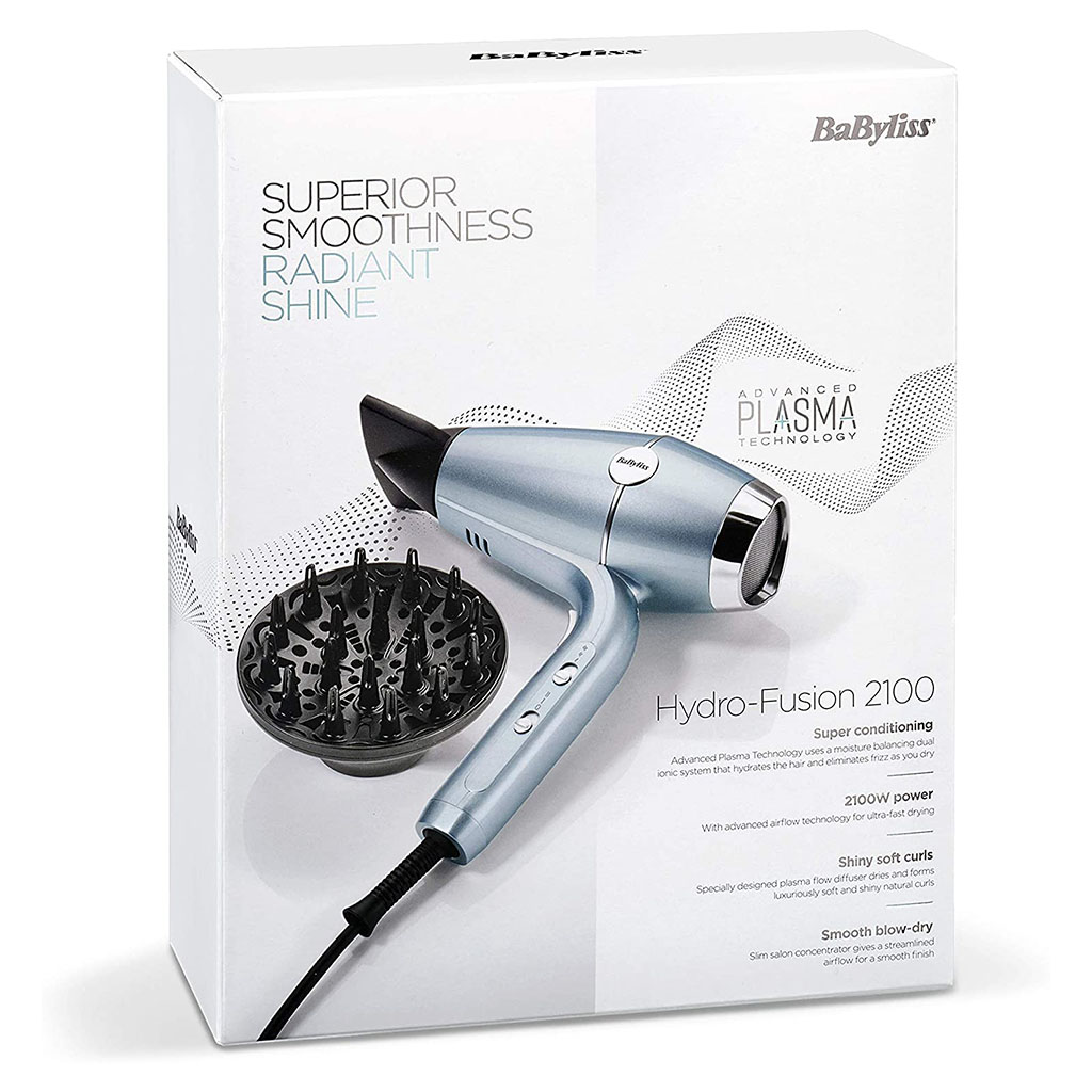 Babyliss Superior Smoothness Radiant Shine 2100W Hydro - Fusion Hair Dryer - Blue