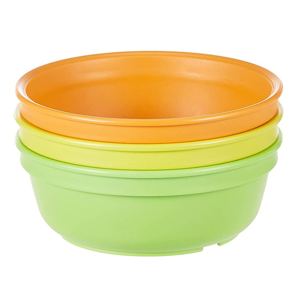Re Play 12 oz. Stackable Feeding Bowl Set, Orange, Yellow, Lime Green, Pack of 3's