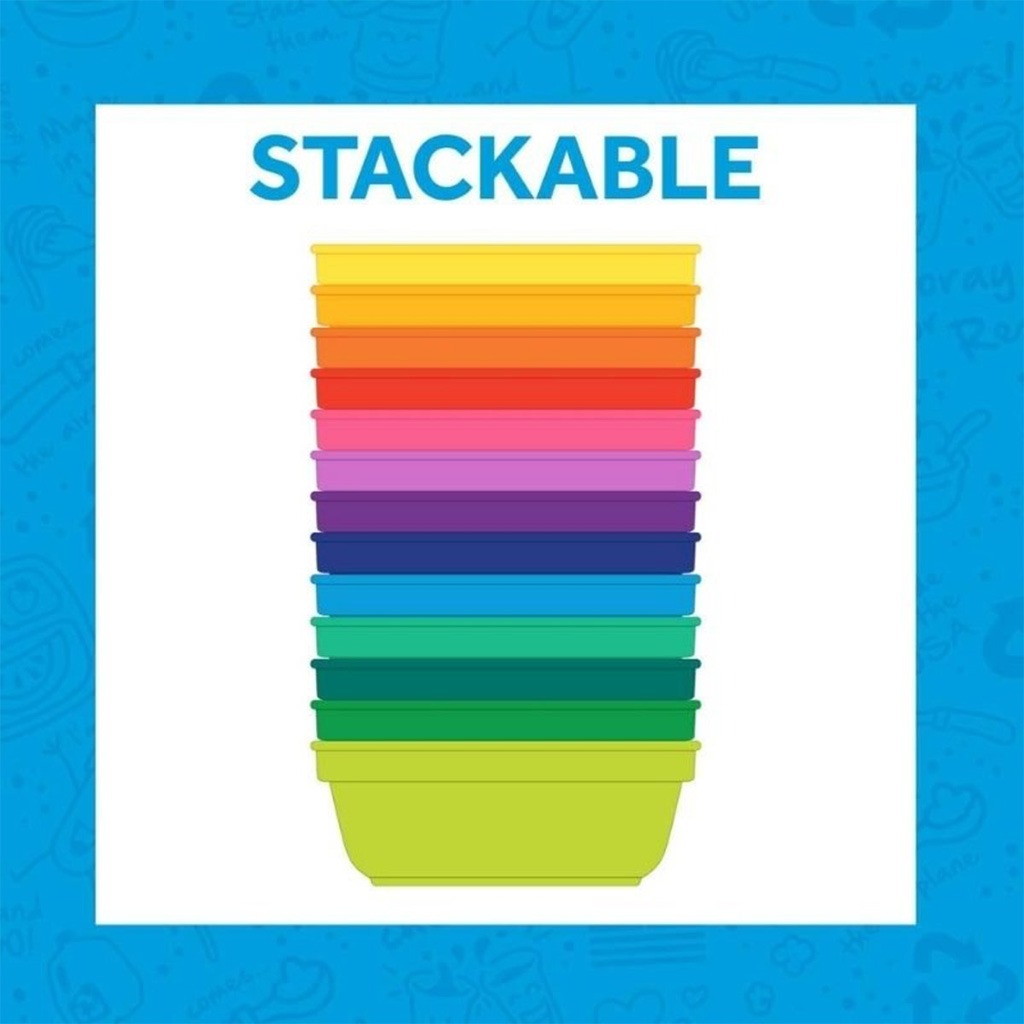 Re Play Stackable Feeding Bowl Set, Butterfly/Purple Combo 12 oz, Pack of 3's