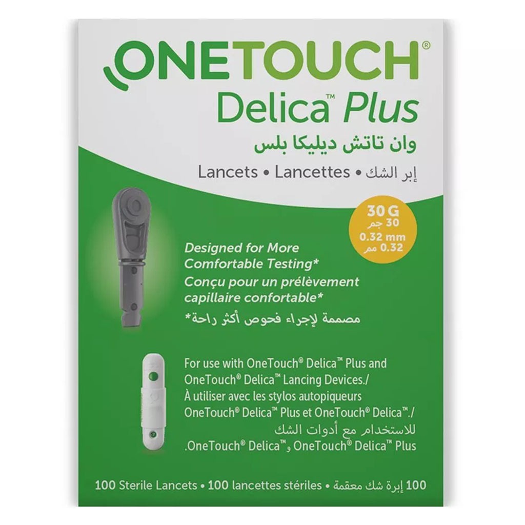 OneTouch Delica Plus Lancets 100*2 Boxes + Onetouch Delica Lancing Pen Device PROMOPACK
