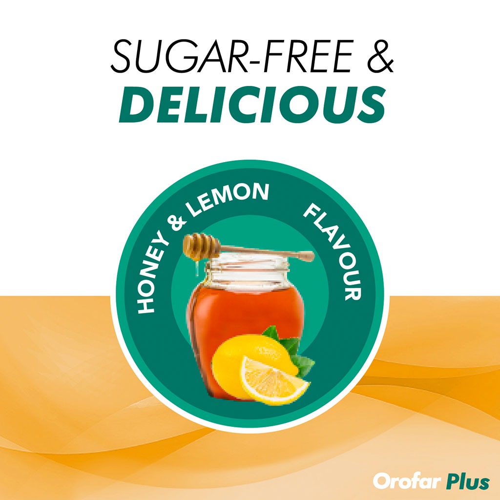 Orofar Plus Sore Throat Relief Lozenges, Honey & Lemon Flavor, Pack of 24's