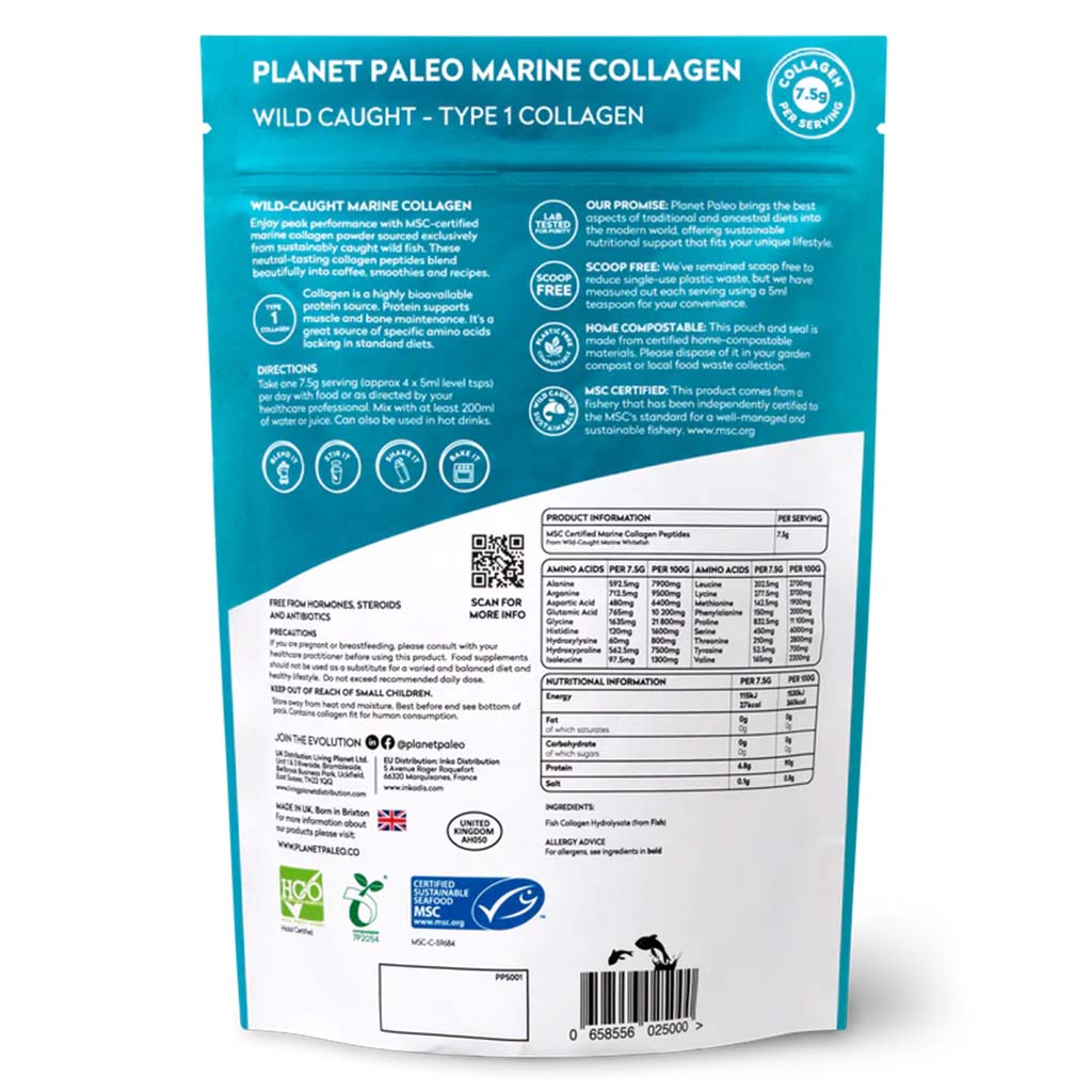 Planet Paleo Organic Marine Type 1 Collagen 225g