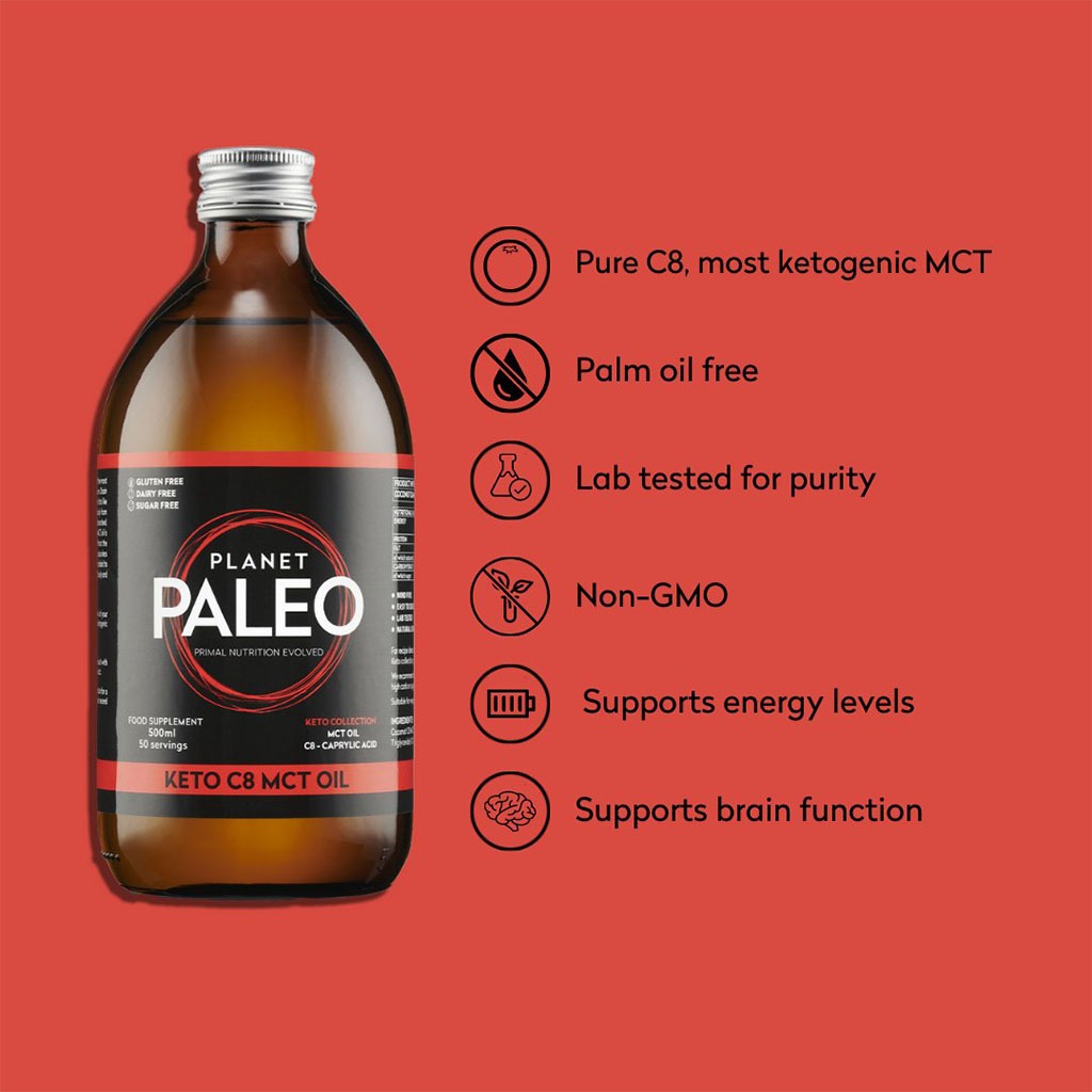 Planet Paleo Keto C8 MCT Oil 500ml, 50 Servings