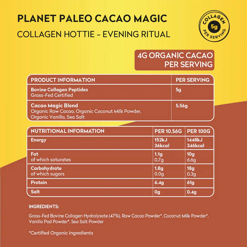 Planet Paleo Organic Pure Type 1 and 3 Collagen Cacao Magic 264g