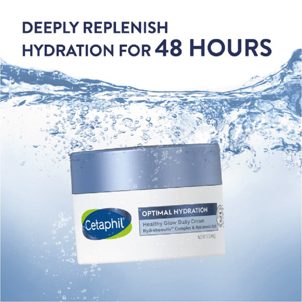 Cetaphil Optimal Hydration Healthy Glow Daily Moisturizing Cream For Dry or Dehydrated Skin 48g