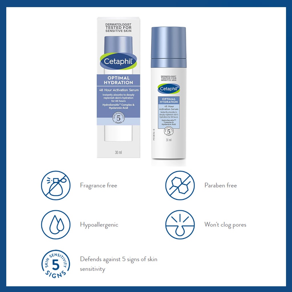 Cetaphil Optimal Hydration 48Hr Activation Moisturizing Facial Serum For Dry or Dehydrated Skin 30ml