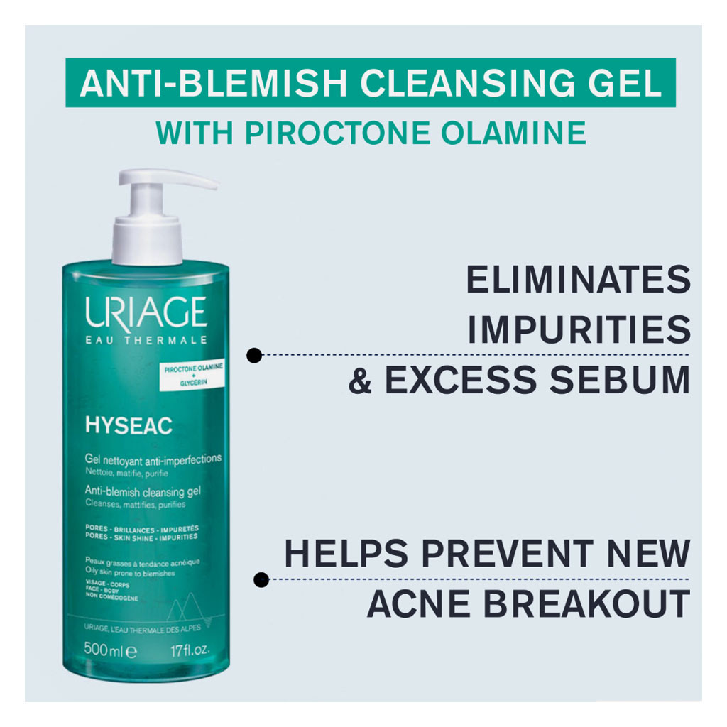 Uriage Hyseac Soap-Free Cleansing Gel For Combination to Oily Skin 500ml