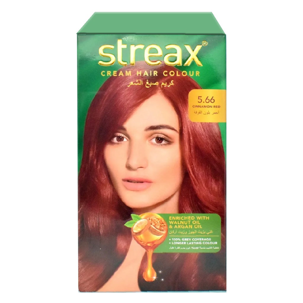 Streax Cream Hair Colour With Shine On Conditioner For All Hair Types - Cinnamon Red 5.66
