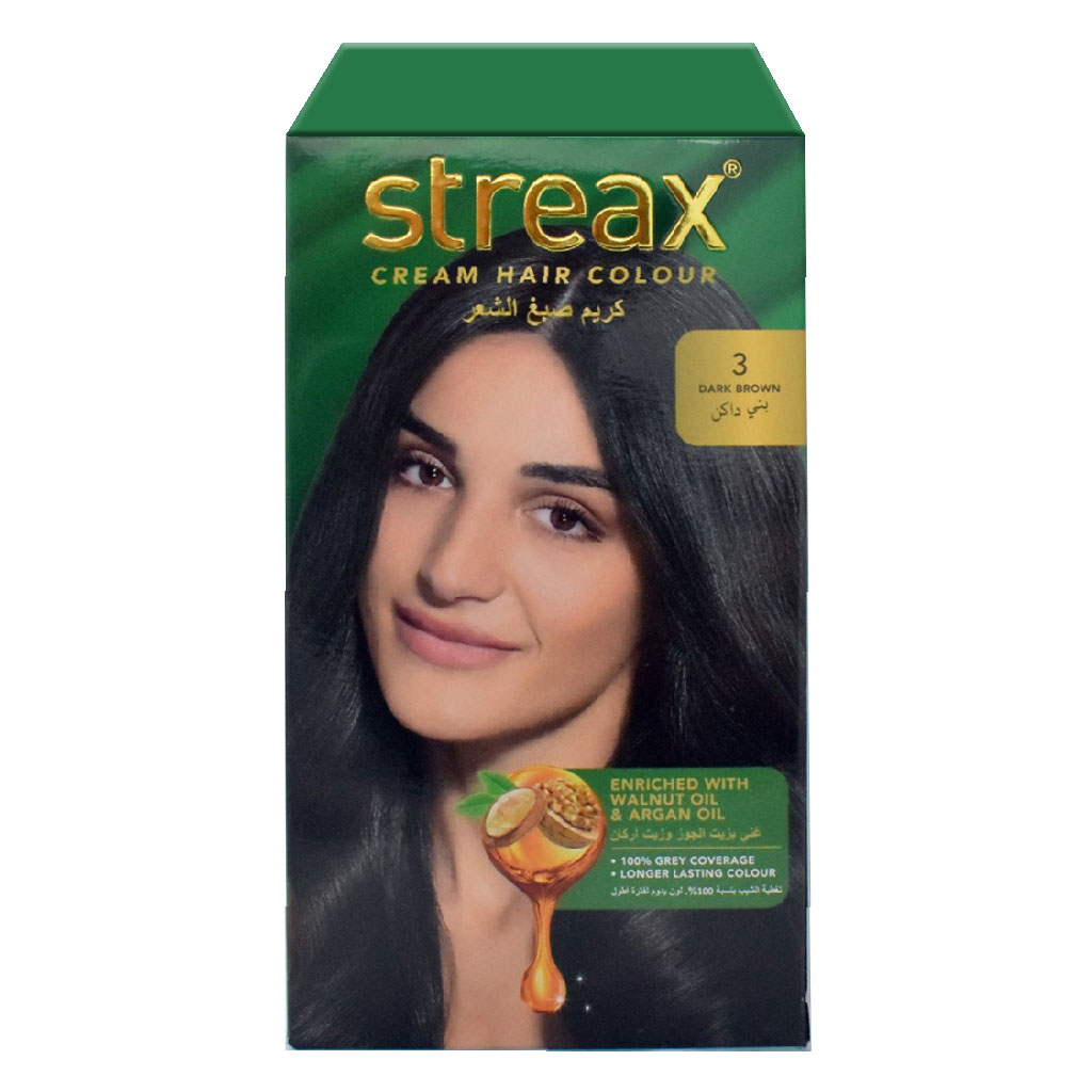 Streax Cream Hair Colour With Shine On Conditioner For All Hair Types - Dark Brown 3