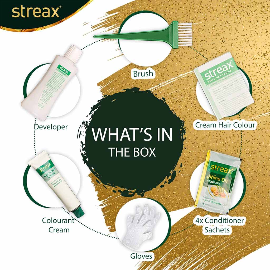 Streax Cream Hair Colour With Shine On Conditioner For All Hair Types - Dark Brown 3