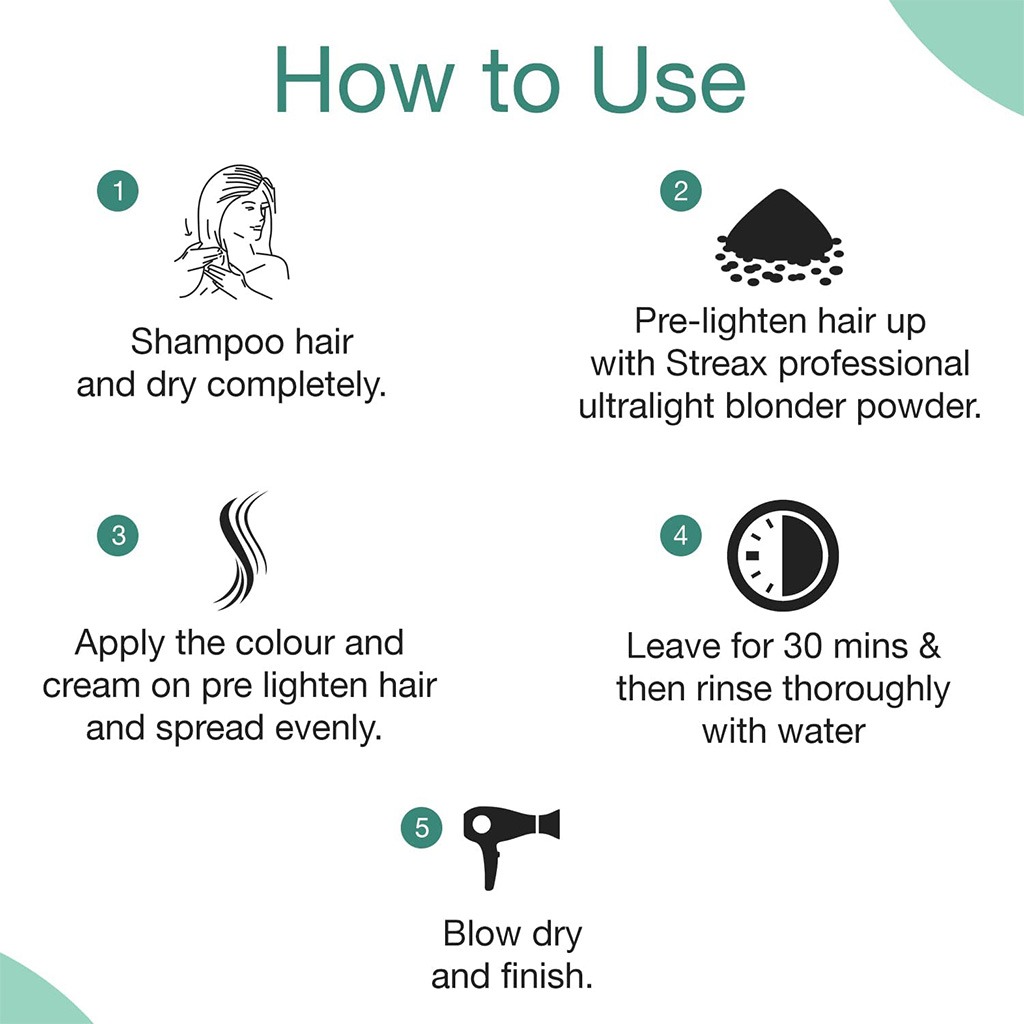 Streax Professional Hold & Play Ammonia & Peroxide - Free Funky Colors Semi-Permanent Hair Color Cream - Glorious Green 100g