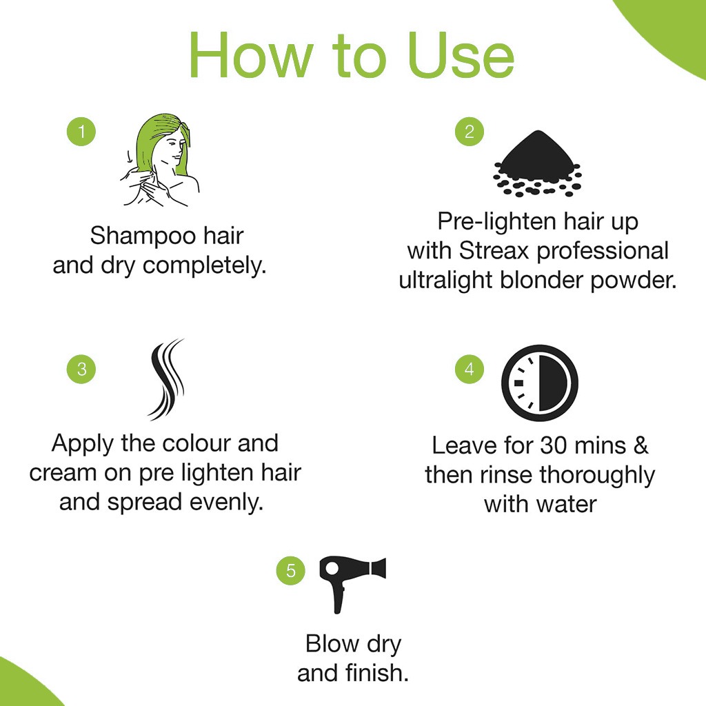 Streax Professional Hold & Play Ammonia & Peroxide - Free Funky Colors Semi-Permanent Hair Color Cream - Perky Green 100g