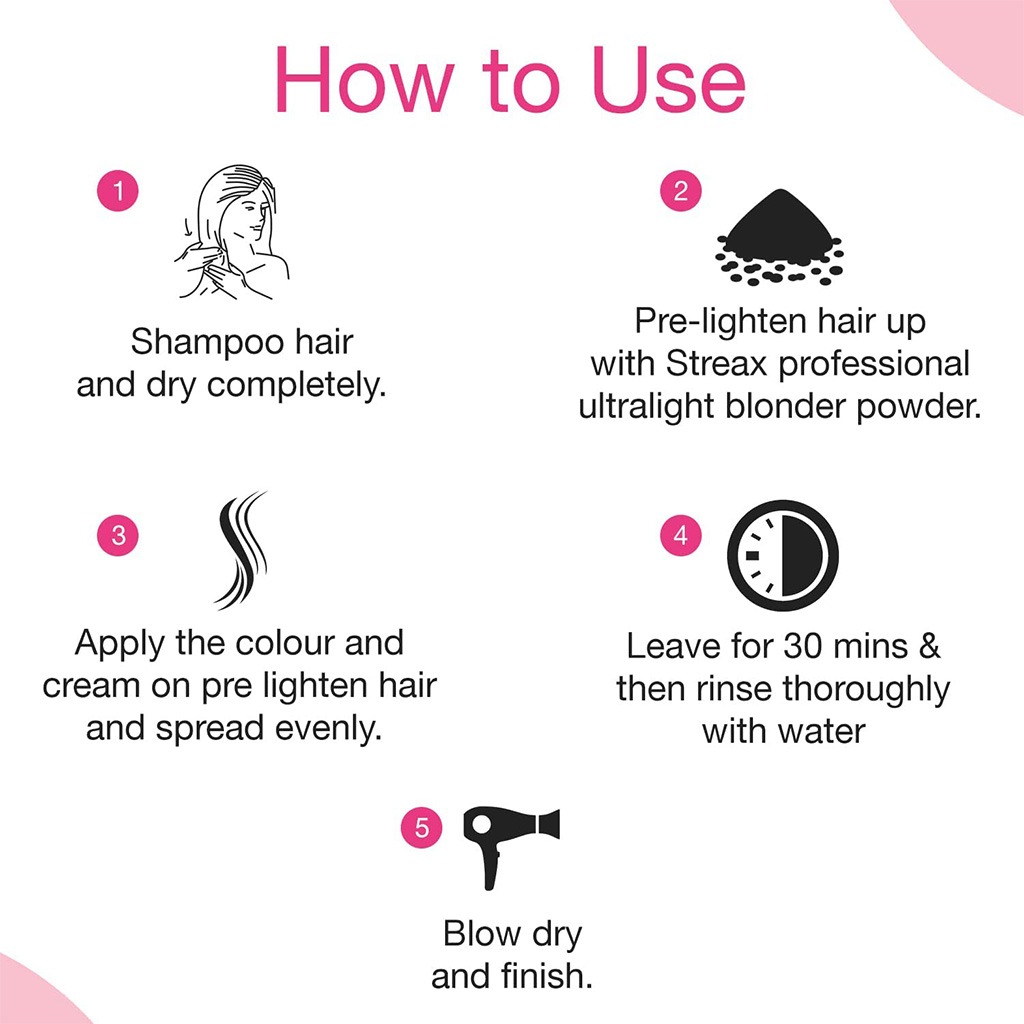 Streax Professional Hold & Play Ammonia & Peroxide - Free Funky Colors Semi-Permanent Hair Color Cream - Groovy Pink 100g