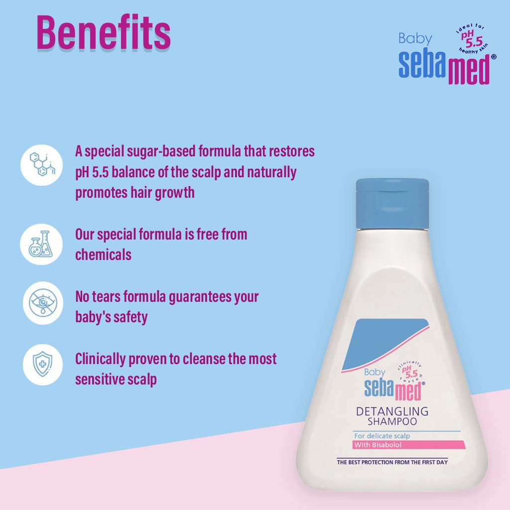 Sebamed Baby Detangling Shampoo With Soothing Bisabolol For Delicate Scalp 250ml