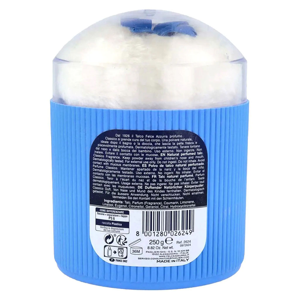 Felce Azzurra Talcum Powder Classic With Assorted Puff 250g