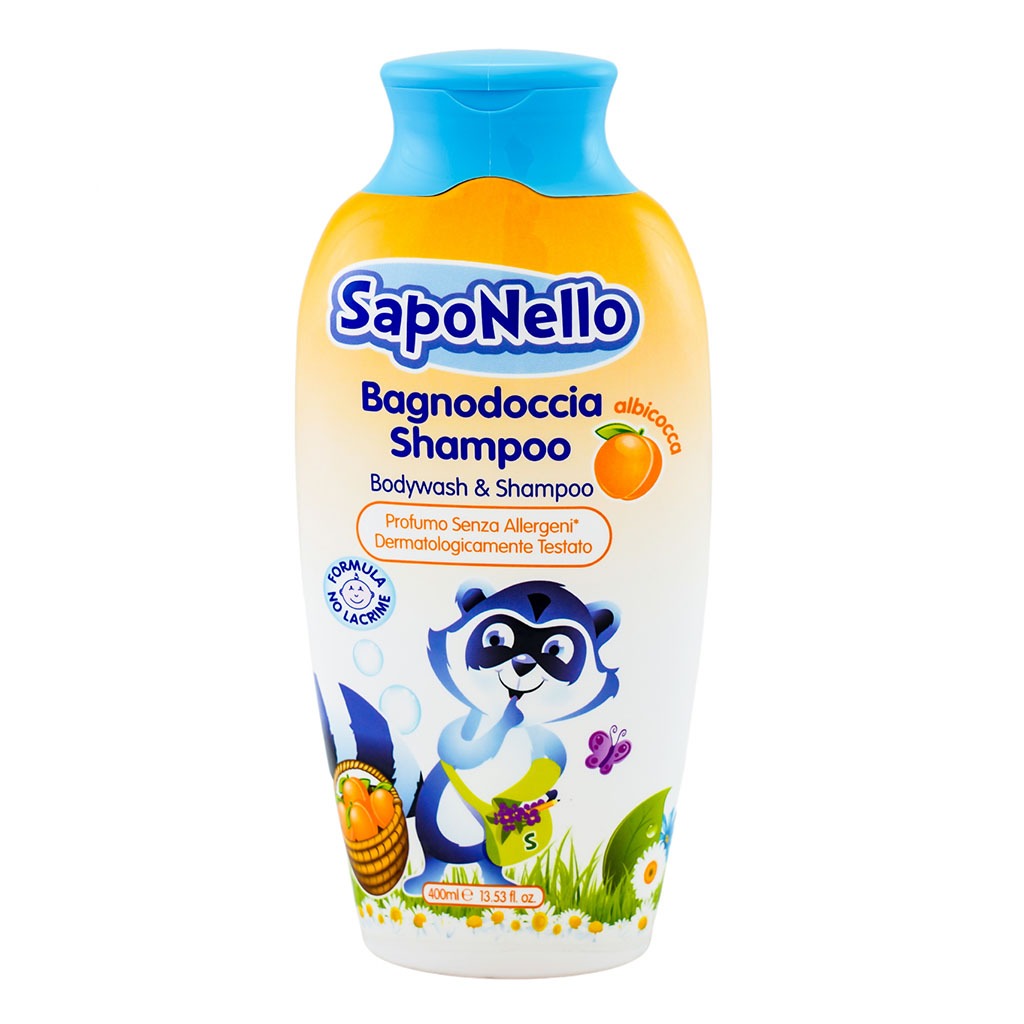 Saponello Delicate Bodywash Shampoo Apricot For Children 400ml