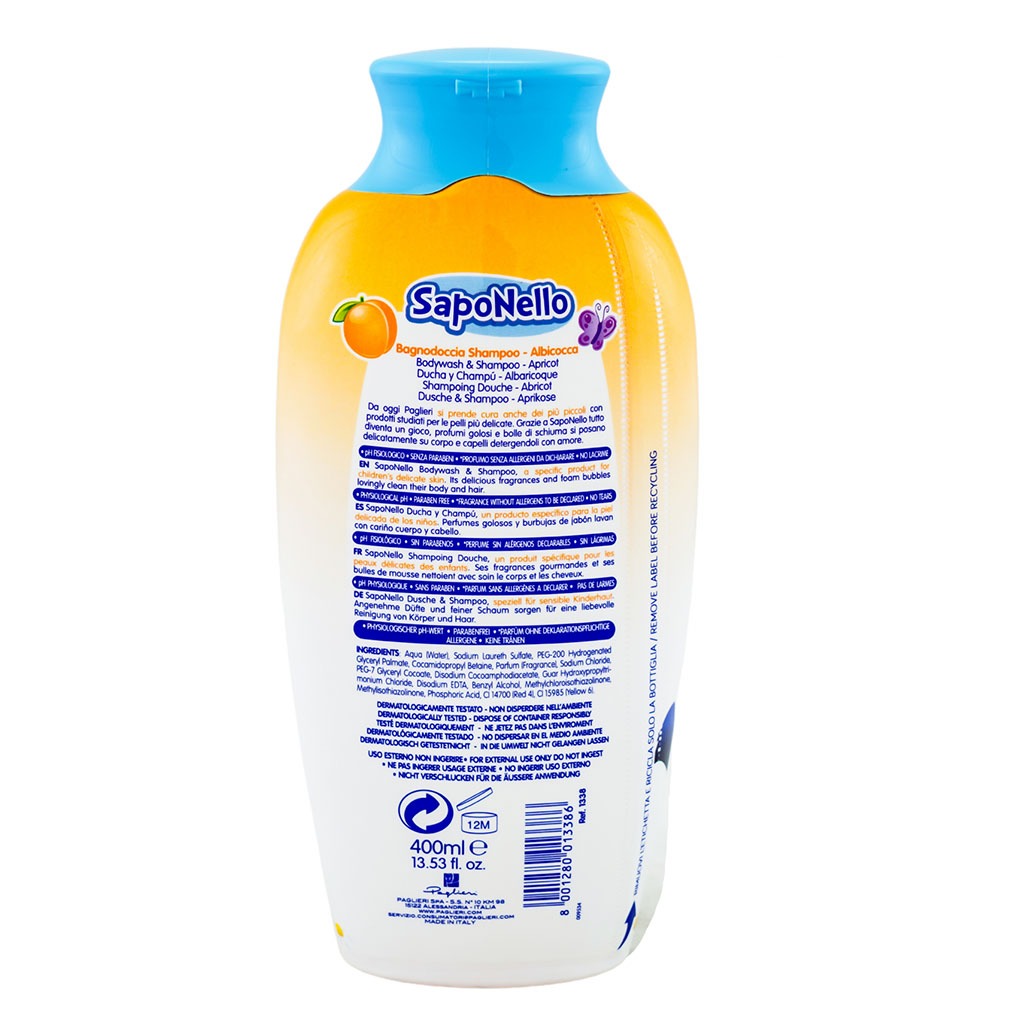 Saponello Delicate Bodywash Shampoo Apricot For Children 400ml