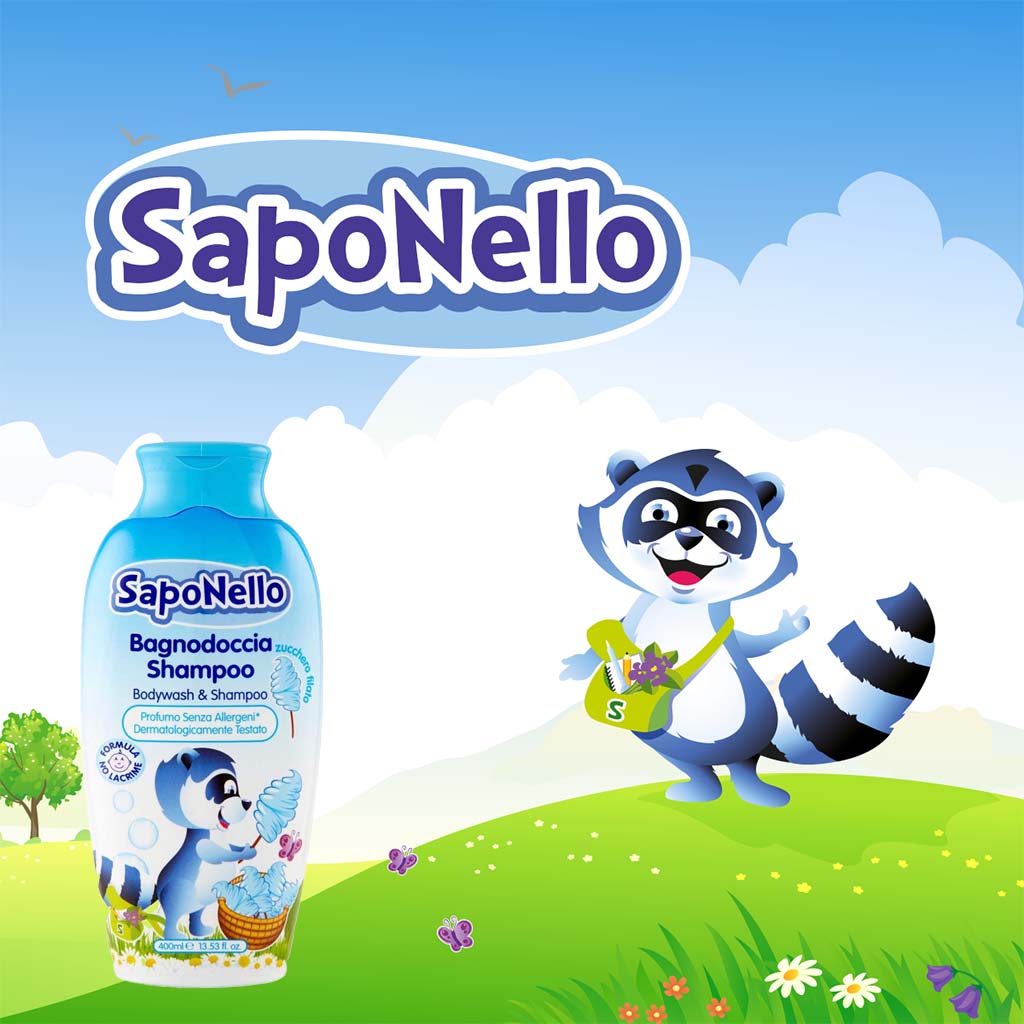 Saponello Delicate Bodywash Shampoo Cotton Candy For Children 400ml
