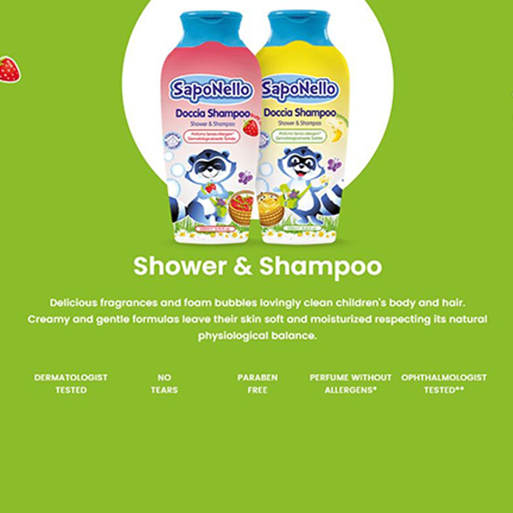 Saponello Moisturizing Fruity Shower & Hair Gel Shampoo For Children 250ml