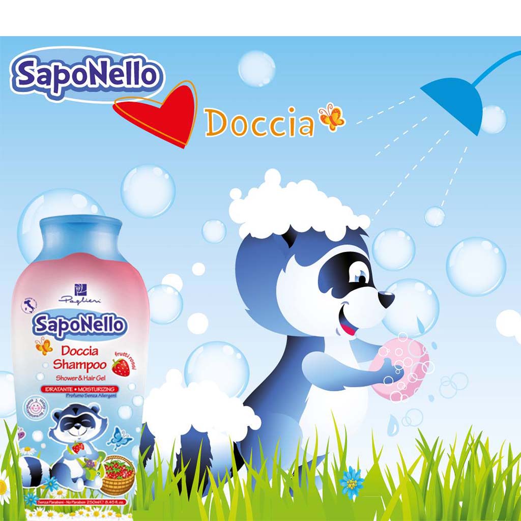 Saponello Moisturizing Fruity Shower & Hair Gel Shampoo For Children 250ml