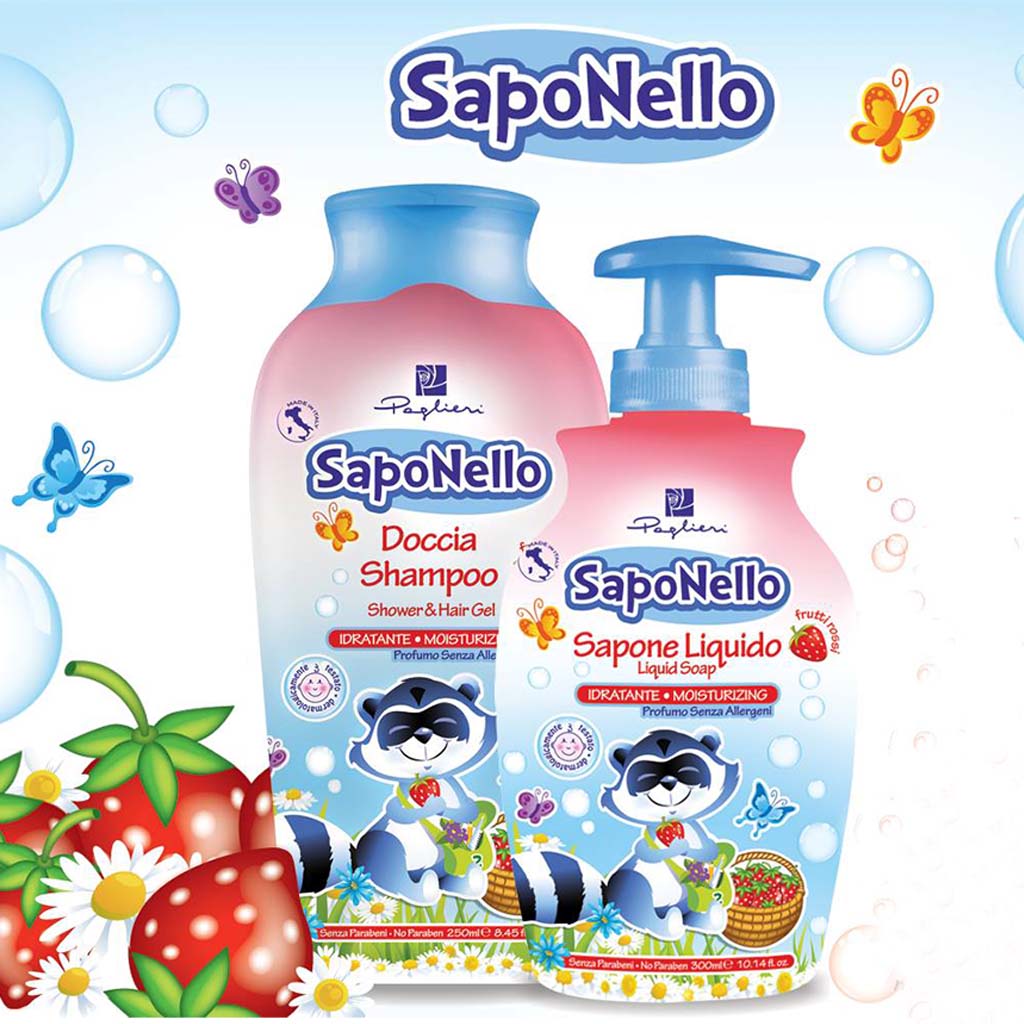 Saponello Moisturizing Fruity Shower & Hair Gel Shampoo For Children 250ml