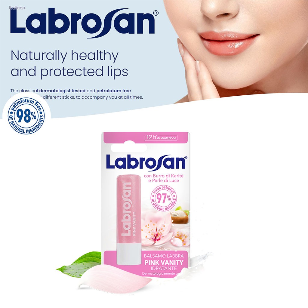 Labrosan Blister Lip Balm Pink Vanity For 12 Hour Moisturization 5.5ml