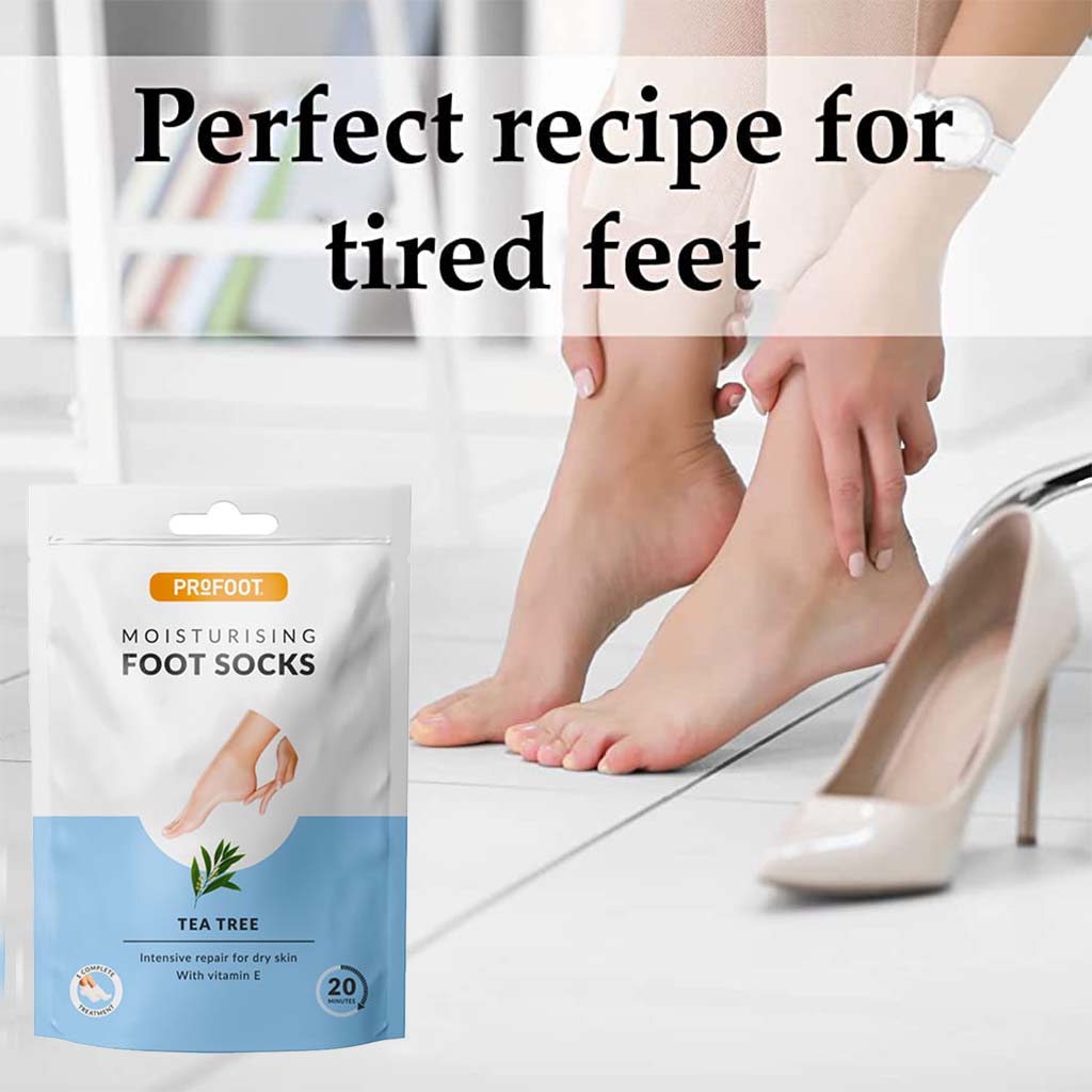 Profoot Deep Moisturizing Foot Socks With Tea Tree & Vitamin E For Dry Skin Repair, Pack of 1 Pair