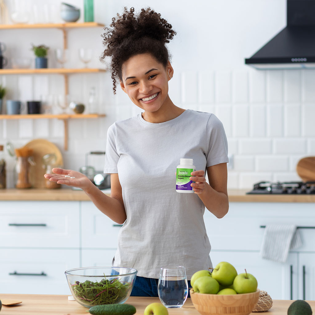 Nature's Sources AbsorbAid Digestive Enzyme Vegetarian Capsules For Digestive Support, Pack of 90's