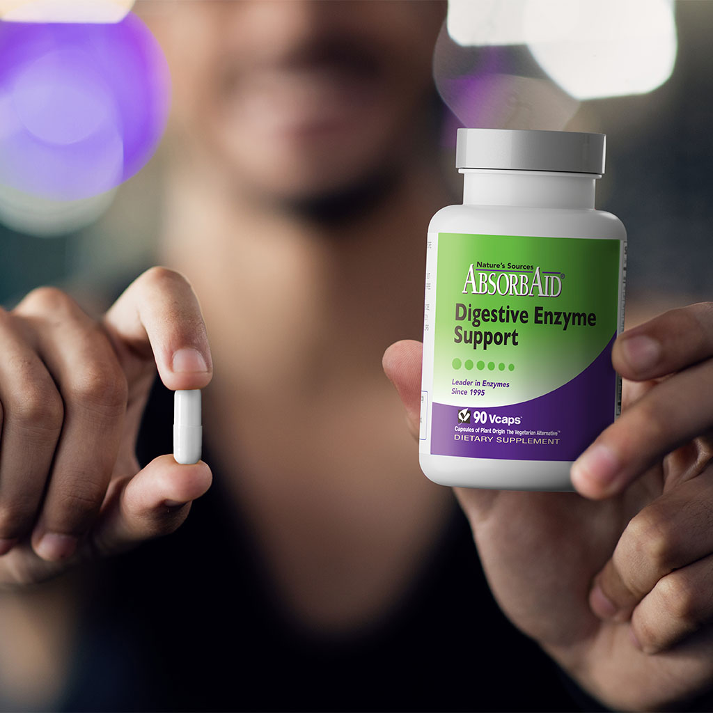 Nature's Sources AbsorbAid Digestive Enzyme Vegetarian Capsules For Digestive Support, Pack of 90's