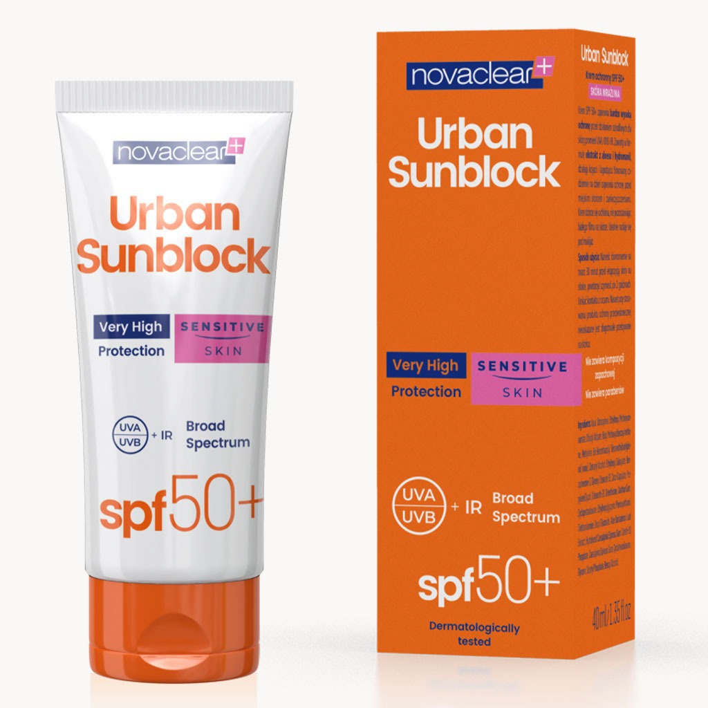 Novaclear Urban Sunblock SPF 50+ Face Sunscreen For Sensitive Skin 40ml, Value Pack of 1+2's