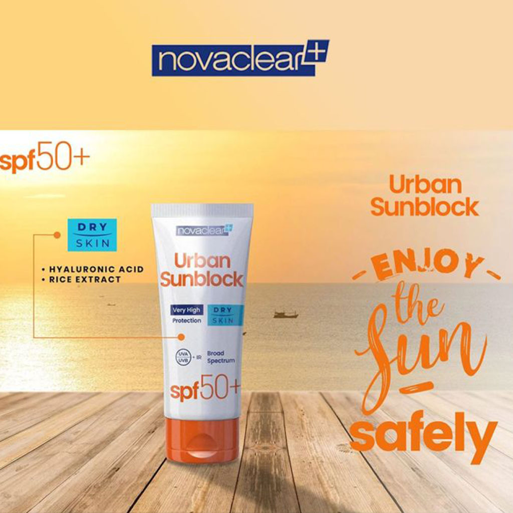 Novaclear Urban Sunblock SPF 50+ Face Sunscreen For Dry Skin 40ml, Value Pack of 1+2's