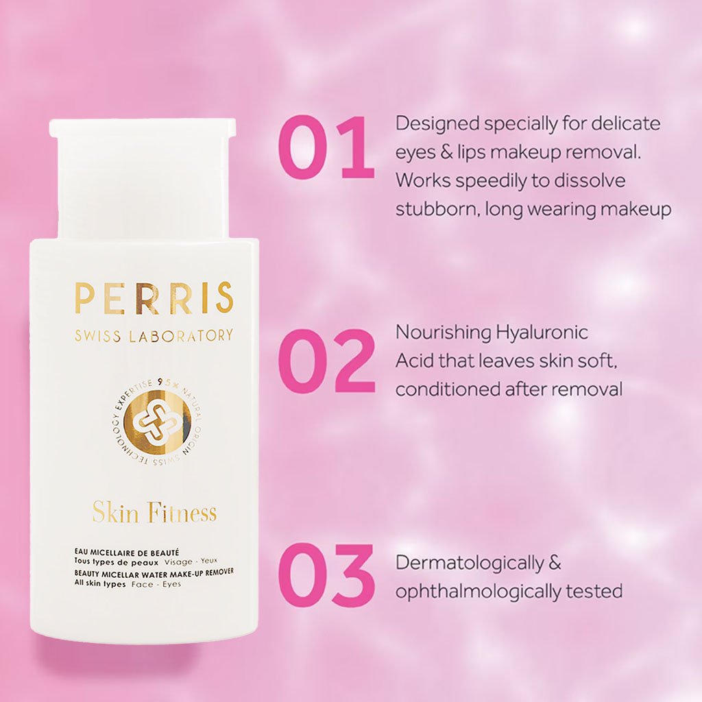 Perris Swiss Laboratory Skin Fitness Beauty Micellar Water Make Up Remover For Face & Eyes 200ml
