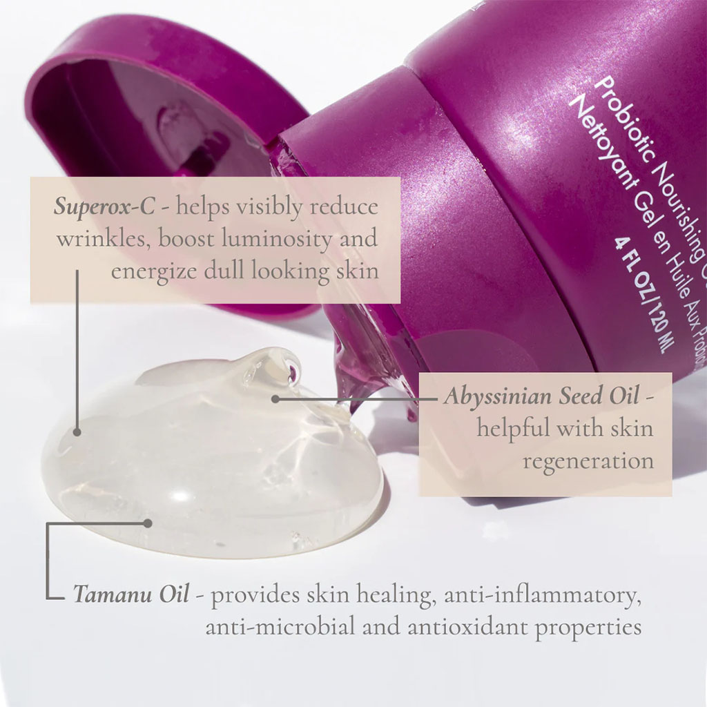 GlowBiotics Probiotic Nourishing Gel To Oil Cleanser For Dry, Normal And Sensitive Skin 120ml